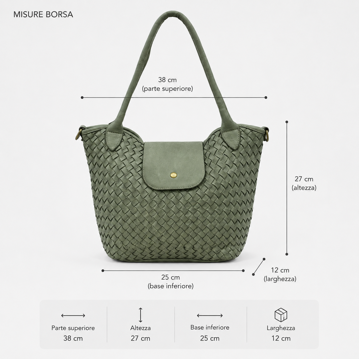 Borsa Mirelva a Spalla in Pelle Italiana.