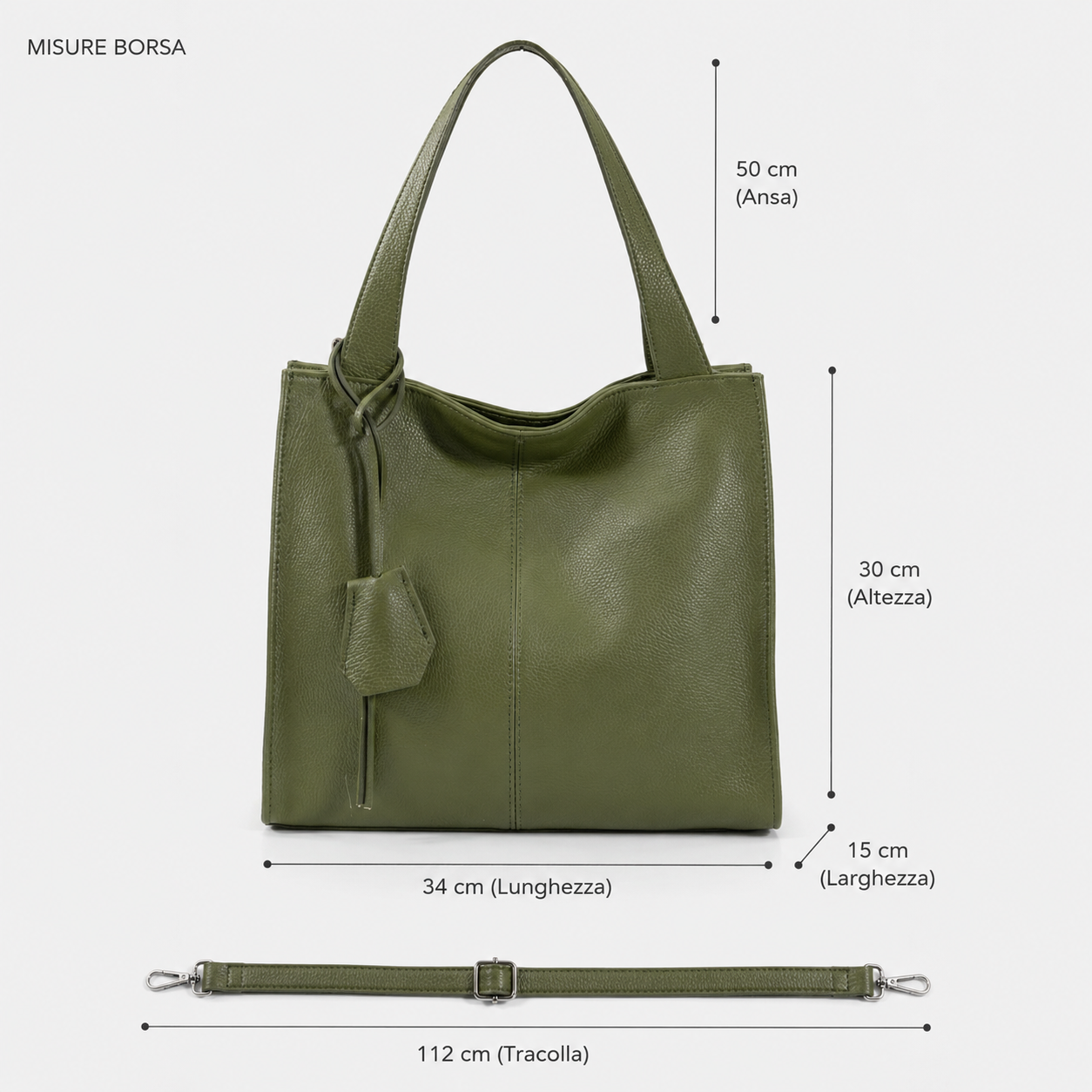 Borsa Zoe a Spalla in Pelle Italiana.
