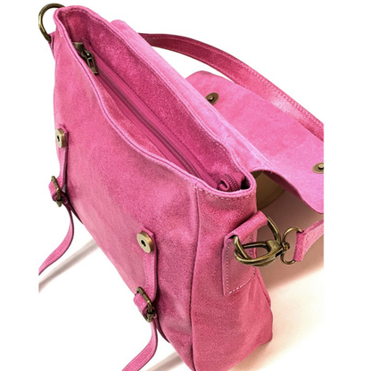 Borsa Donna Messenger Violetta in Pelle Scamosciata Italiana