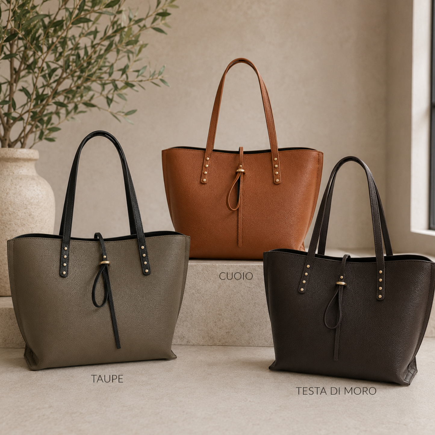 Borsa Shopper Belinda in Pelle Italiana Made in Italy