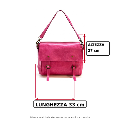 Borsa Donna Messenger Violetta in Pelle Scamosciata Italiana